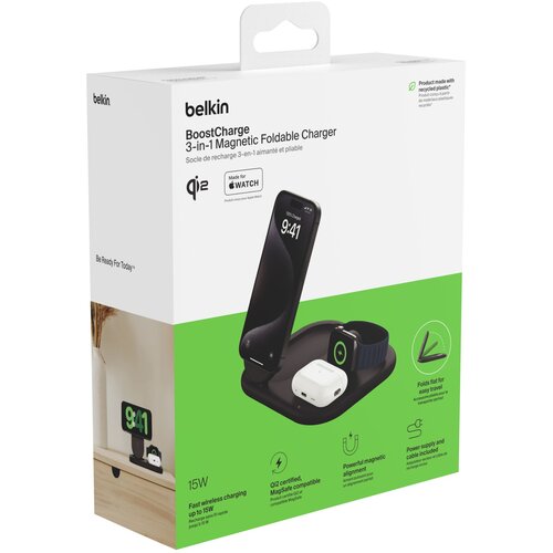 Belkin BOOST Charge 3in1 Qi2 15W magn.Charg.Stand bl. WIZ029vfBK Cijene