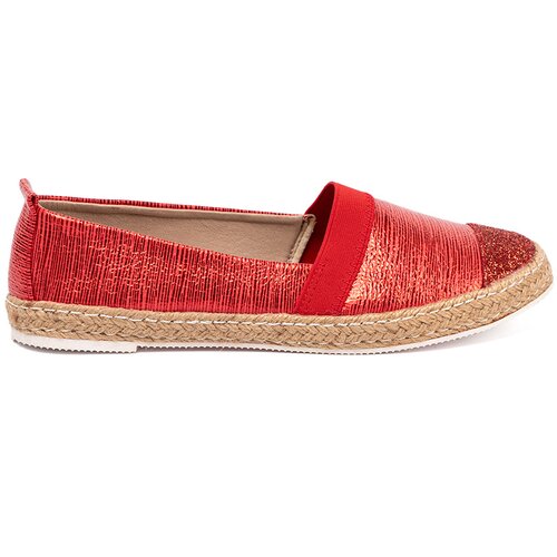 GOODIN Red espadrilles with shiny thread Cene