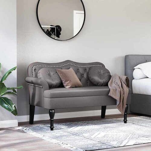  Chesterfield klupa Siva 120.5 x 65 x 75 cm Lažna koža Slike