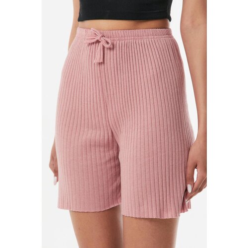 Dewberry 27145 Ribbed Drawstring Jersey Shorts-PINK Cijene
