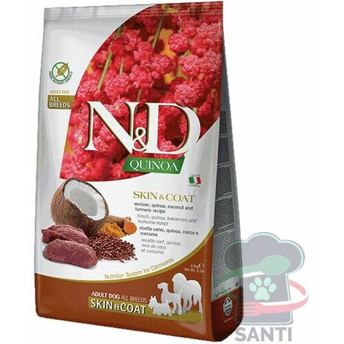 N&d Quinoa Skin & Coat, Kinoa & Srnetina - 2.5 kg Slike