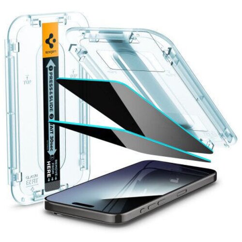 Spigen GLAS.tR EZ Fit Privacy zasebnostno za&scaron;čitno steklo za telefon iPhone 15 Pro Max (2 Pack) z aplikatorjem Cene