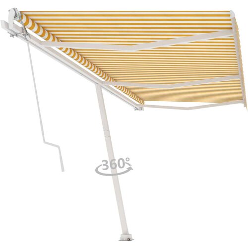  Samostojeća automatska tenda 600 x 300 cm žuto-bijela Cijene