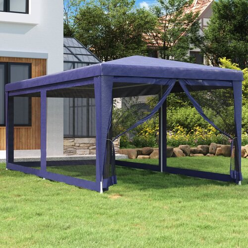 VidaXL &amp;Scaron;ator za zabave sa 6 mrežastih bočnih zidova plavi 3 x 6 m HDPE Slike