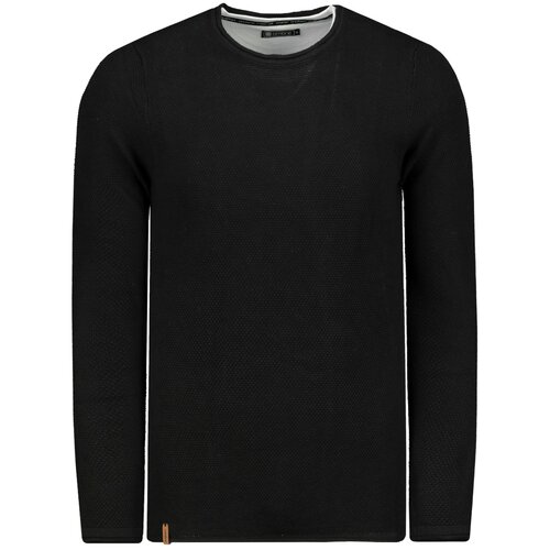 Ombre Muški džemper E121 crni bijela Slike