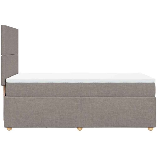  Krevet s oprugama i madracem smeđesivi 100 x 200 cm od tkanine Slike