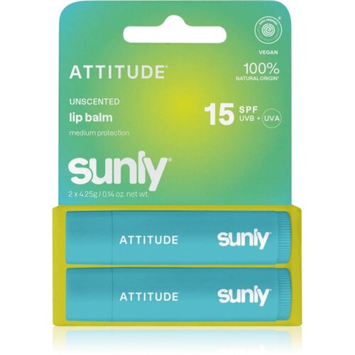Attitude Sunly Lip Balm balzam za ustnice brez dodanih di&scaron;av 2x4.25 g Cene