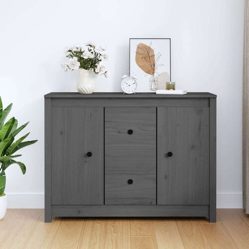  Komoda siva 100 x 35 x 74 cm od masivne borovine Cijene