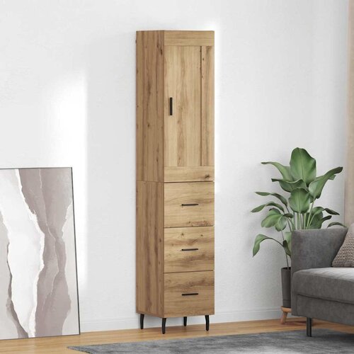 vidaXL Visok predalnik Umetni hrast 34,5 x 34 x 180 cm Konstruiran les Cene
