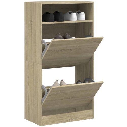  The Living Store Omarica za čevlje sonoma hrast 60x34x116 cm inženirski les - Omarica Za Čevlje, (21485733) Slike