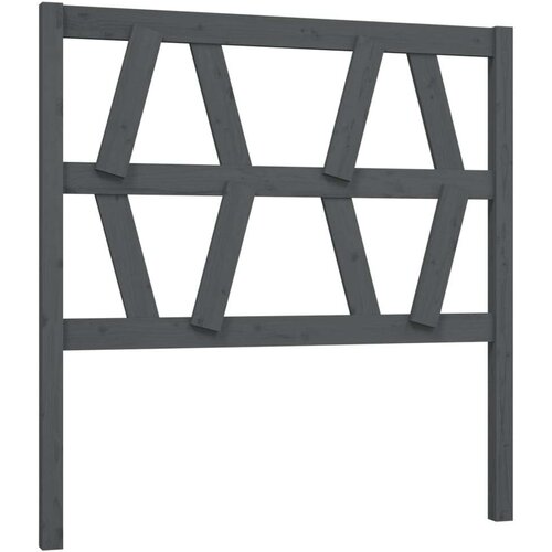  Uzglavlje za krevet sivo 81 x 4 x 100 cm od masivne borovine Slike