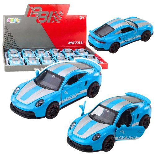  Metalni trkaći automobil s otvarajućim vratima plavi GTRS 1:43 Slike