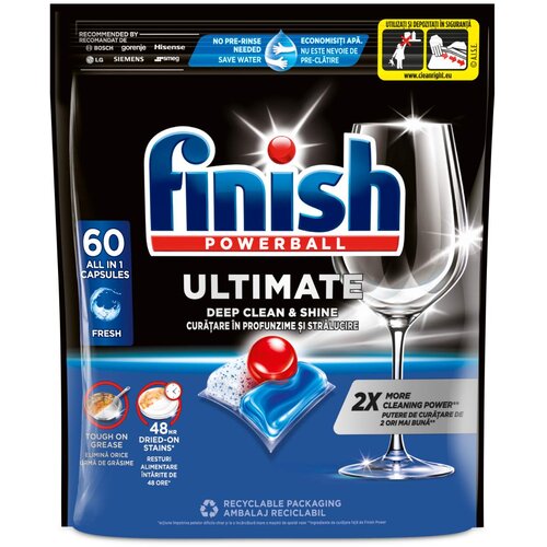 Finish Tablete za pranje sudova Quantum Ultimat Regular, 60 komada Slike