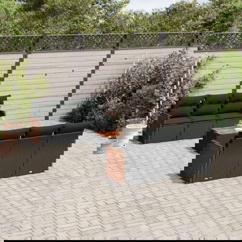  7-dijelni set vrtnih sofa od poliratana s jastucima crni Cijene