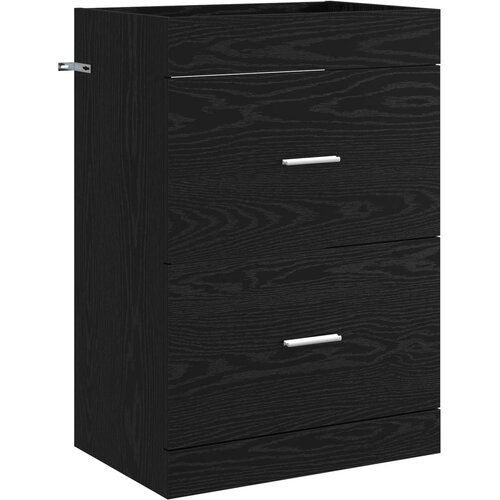 vidaXL Kopalniški kabinet pod umivalnikom Črni hrast 56 x 37,5 x 81 cm, (5000245570) Cene