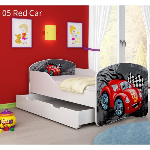  Otro&scaron;ka postelja ACMA z motivom + predal 180x80 cm 05 Red Car Cene