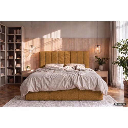 Boxxx OBLAZINJENA POSTELJA 140 cm x 200 cm , tekstil opečnato rjava Slike