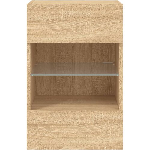  Zidni TV ormarić s LED svjetlima boja hrasta 40x30x60,5 cm Slike