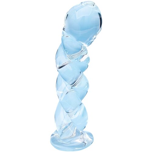 Clarity stekleni dildo s pletenim vzorcem (prozoren) Cene