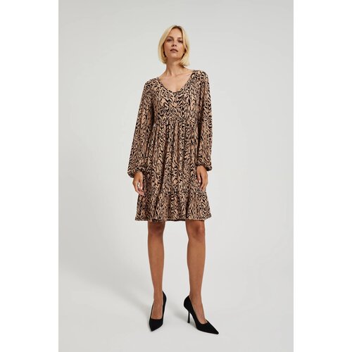 Moodo Women's dress with animal pattern - brown Cijene