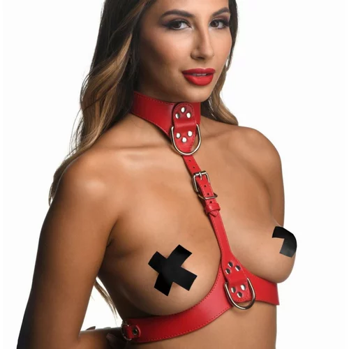 Strict Female Chest Harness - Red