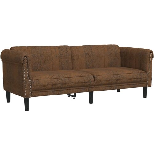 Maison Chic kavč - Sofa - Kanape trosed rjava umetno semiš usnje, (21726855) Cene