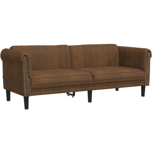 MAISON CHIC kavč - Sofa - Kanape trosed rjava umetno semiš usnje, (21726855)