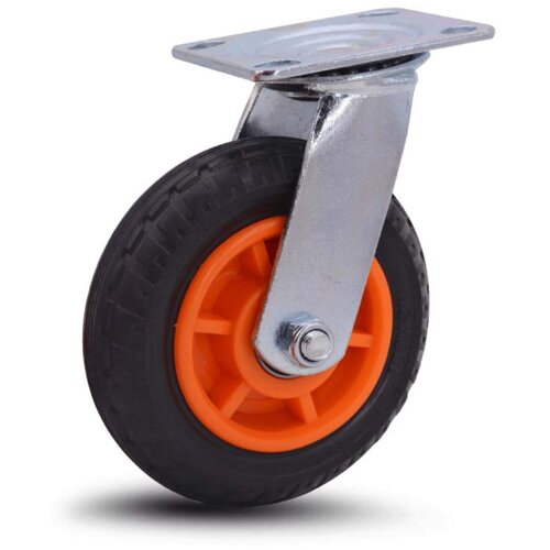 INF Silent PVC Caster Wheel with Steel Bracket, 5in Orange Core, (5000158310) Cene