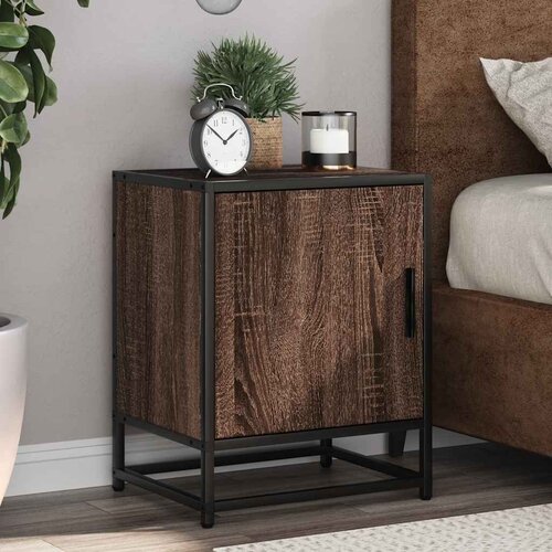 vidaXL Noćni ormarić smeđi hrast 40x31x50 cm Konstruirano drvo i metal Cijene