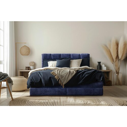 Esposa BOXSPRING POSTELJA 140 cm x 200 cm , tekstil modra Slike