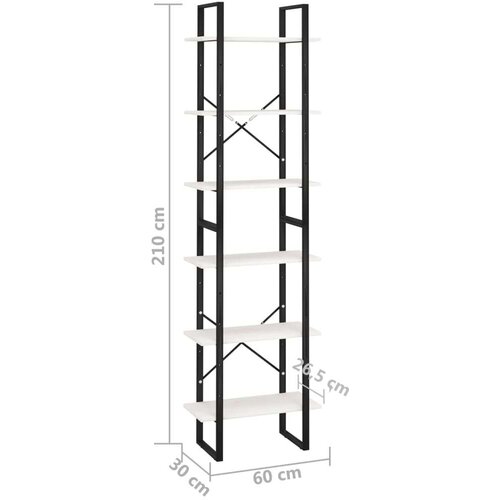 VidaXL Regal bel 60x30x120 cm trdna borovina Slike