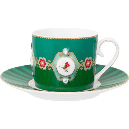 Pip Studio Love Birds - Cappuccino skodelica s krožnikom - Zelena Slike