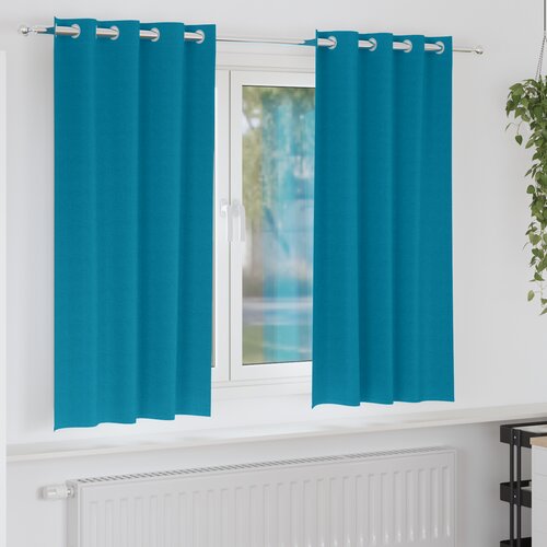 vidaXL Zavese z zavesami 2 pcs Turkizna 175 x 140 cm Poliester Cene