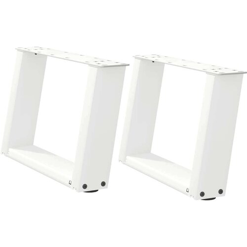  Noge za stolić U-oblika 2 kom bijele 40x(30-31) cm čelik Slike