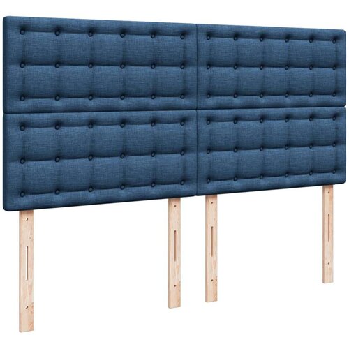 VidaXL Krevet s oprugama i madracem plavi 180x200 cm od tkanine Slike