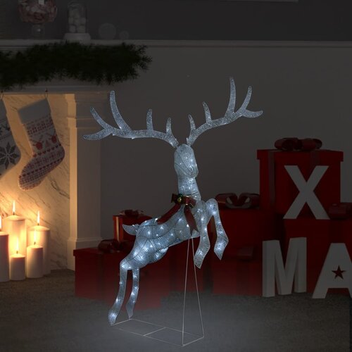 VidaXL božična dekoracija leteči jelen 120 LED lučk srebrn hladno bel Slike