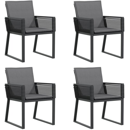 Maison Chic Vrtni stoli - Stol za vrt z blazinami 4 kosi črn poli ratan JS2227, (21876674) Slike