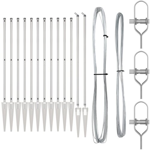 vidaXL Stebri s konico 13 kosov Ø32 mm 140 cm Galvanizirano jeklo Cene