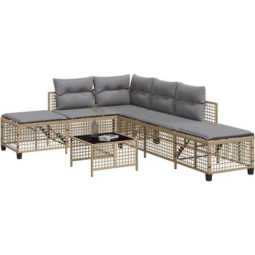 vidaXL 3-dijelni set kutne vrtnih sofa s jastucima bež od poliratana Cijene