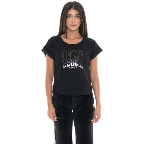Leone 1947 Majice s kratkimi rokavi Woman T-Shirt Short Sleeves Gold Studs Črna Cene