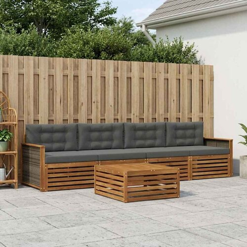  Set vanjskih sofa 5 kom. Prirodna i antracit Slike