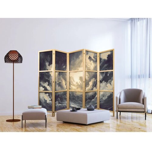  Japanski paravan - Epic Light Play: The Sun Battling for Dominance Over the Clouds 225x172 Cene