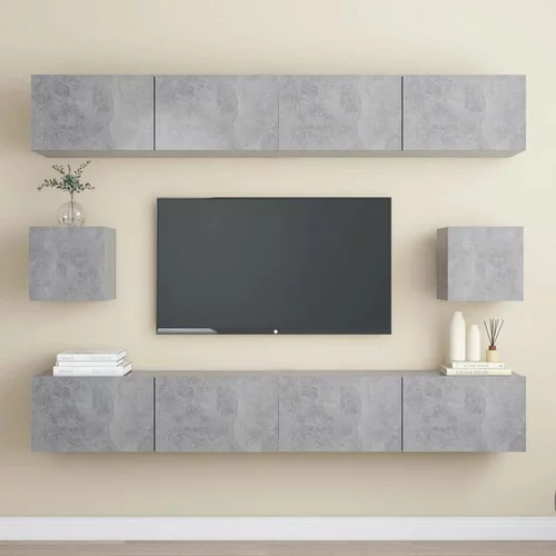 6-dijelni set TV ormarića siva boja betona od iverice