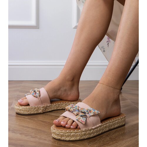Gemre Pink espadrille sandals with a bow Kartis Cijene