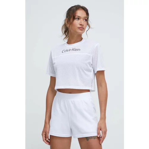 Calvin Klein Kratka majica za vadbo bela barva