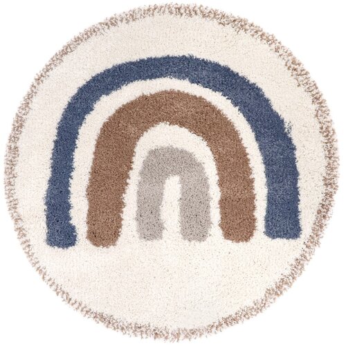 Nattiot Bež-kremno bela otroška preproga iz mešanice jute ø120 cm Bohemian Rainbow Bleu – Cene