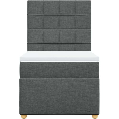 VidaXL Krevet s oprugama i madracem tamnosivi 90 x 190 cm od tkanine Slike