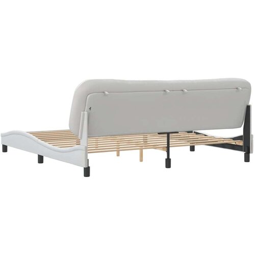  Okvir za krevet s uzglavljem bijeli 200x200 cm od umjetne kože Slike
