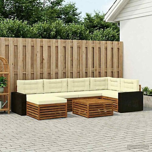  Set vanjskih sofa 7 kom. Prirodna i krem Cijene