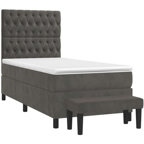Box spring krevet s madracem tamnosivi 90x190 cm bar&amp;scaron;unasti Slike